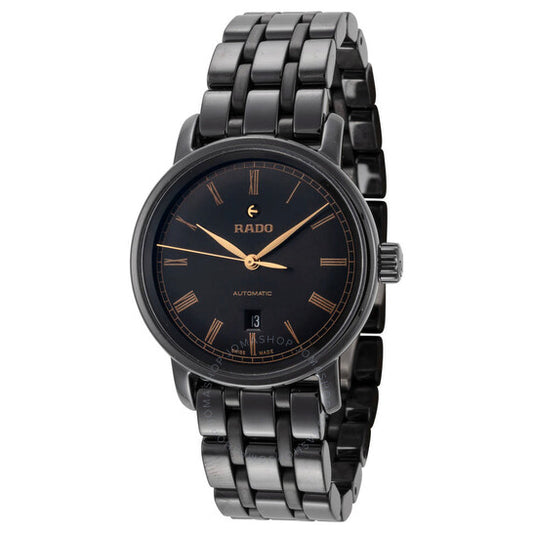 Rado, DiaMaster Automatic Black Dial Ceramic Ladies Watch