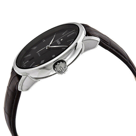 Rado, DiaMaster Automatic Black Dial Men's Leather Watch