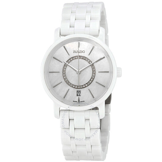 Rado, Diamaster Mother Of Pearl Dial White Ceramic Ladies Watch