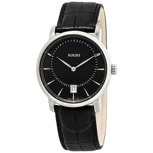 Rado, DiaMaster Quartz Black Dial Ceramic Men's Watch