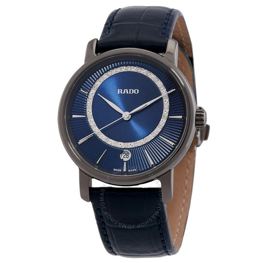 ساعة رادو دياماستر كوارتز بمينا زرقاء للسيدات