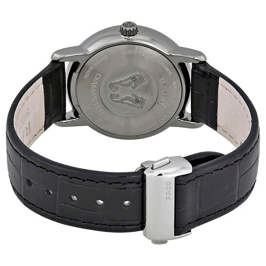 Rado, DiaMaster Quartz Silver Dial Black Leather Ladies Watch