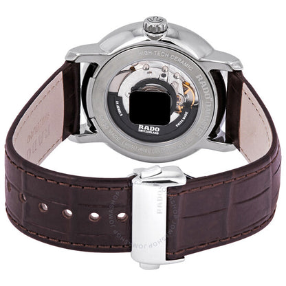 Rado, DiaMaster XL Silver Dial Automatic Men's Leather Watch