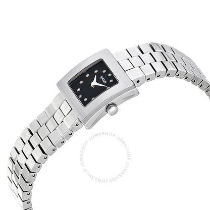 Rado, DiaStar Sqaure Quartz Diamond Black Dial Ladies Watch