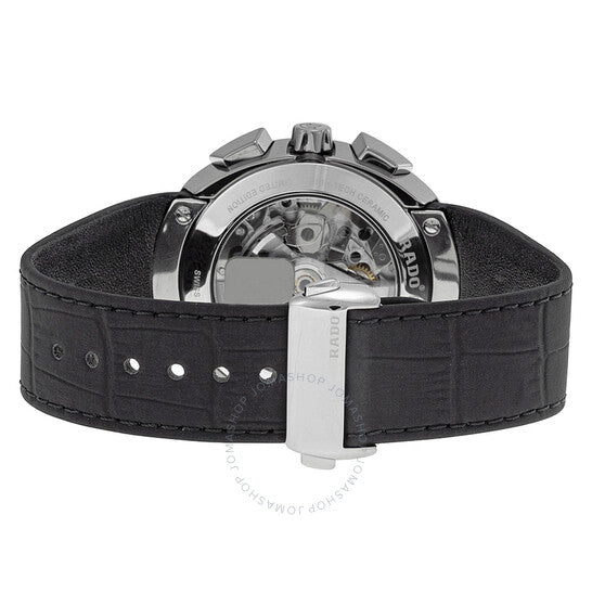 Rado, D-Star Automatic Black Dial Black Leather Men's Watch
