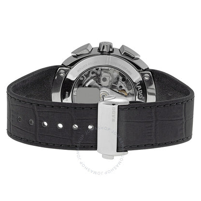 Rado, D-Star Automatic Black Dial Black Leather Men's Watch