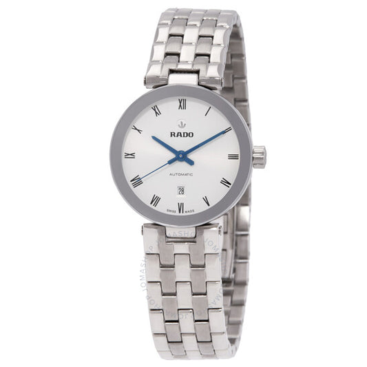 ساعة رادو فلورنسا أوتوماتيكية للسيدات بمينا فضي