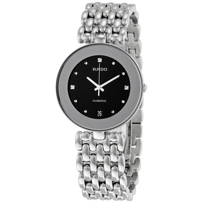 Rado, Flourence Black Dial Stainless Steel Ladies Watch