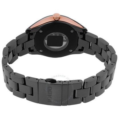 رادو، ساعة هايبركروم أوتوماتيكية نسائية بمينا أسود من الألماس