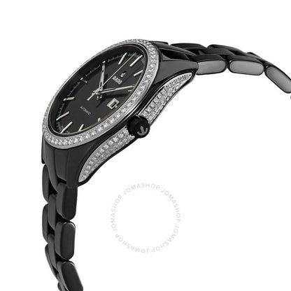 رادو، ساعة هايبركروم أوتوماتيكية بمينا سوداء مرصعة بالألماس للسيدات