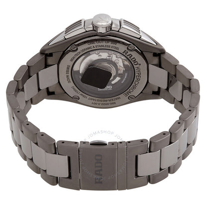 رادو، ساعة هايبر كروم كرونوغراف أوتوماتيكية للرجال بمينا رمادي