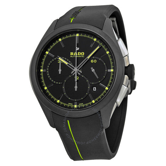 Rado, Hyperchrome Chronograph Black Dial Black Rubber Men's Watch