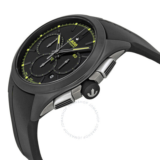 Rado, Hyperchrome Chronograph Black Dial Black Rubber Men's Watch