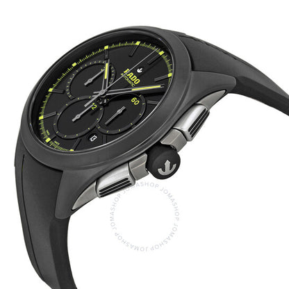 Rado, Hyperchrome Chronograph Black Dial Black Rubber Men's Watch