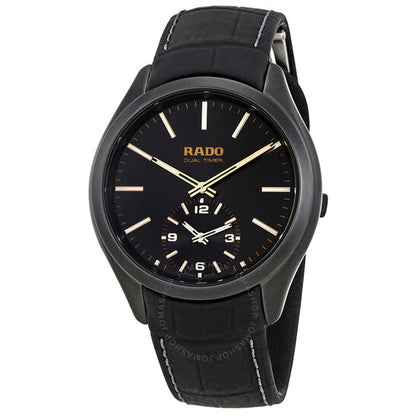 Rado, Hyperchrome Dual Timer Black Dial Leather Men's Watch