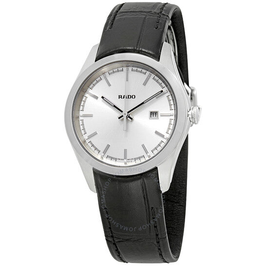 Rado, HyperChrome Silver Dial Black Leather Ladies Watch