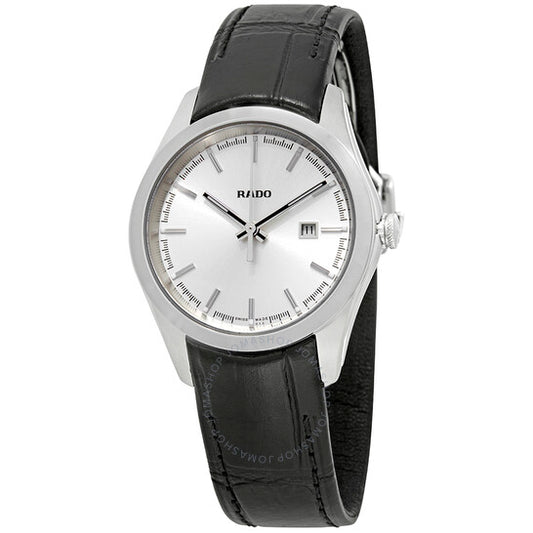 Rado, HyperChrome Silver Dial Black Leather Ladies Watch
