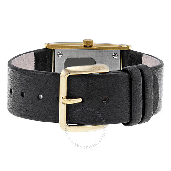 Rado, Integral Black Dial Black Leather Ladies Watch