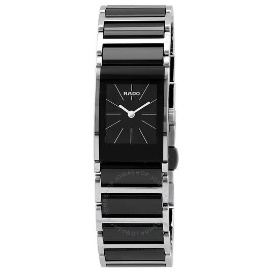 Rado, Integral Black Dial Ceramic Ladies Watch