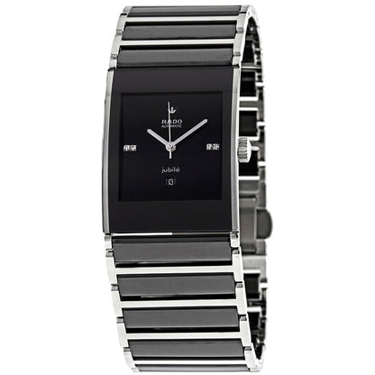 Rado, Integral Black Dial Ladies Two Tone Watch