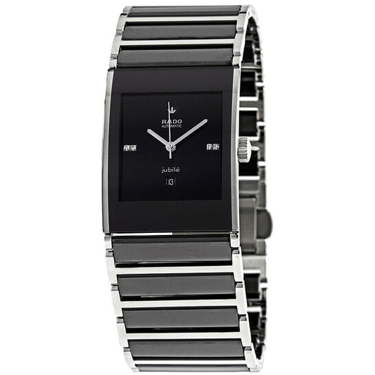 Rado, Integral Black Dial Ladies Two Tone Watch