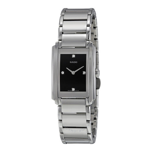 Rado, Integral Black Dial Stainless Steel Ladies Watch