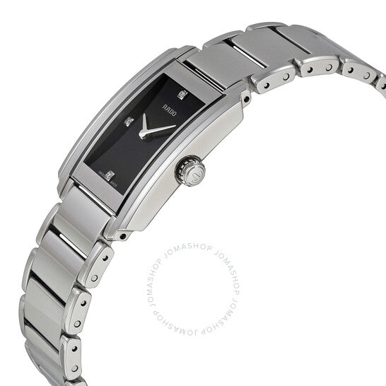 Rado, Integral Black Dial Stainless Steel Ladies Watch