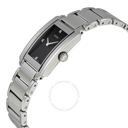 Rado, Integral Black Dial Stainless Steel Ladies Watch
