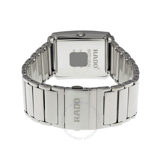 Rado, Integral Black Dial Stainless Steel Men's Quartz Watch