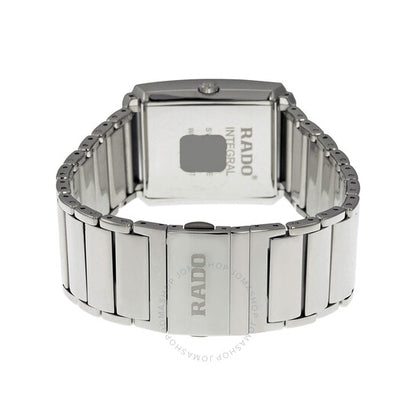 Rado, Integral Black Dial Stainless Steel Men's Quartz Watch