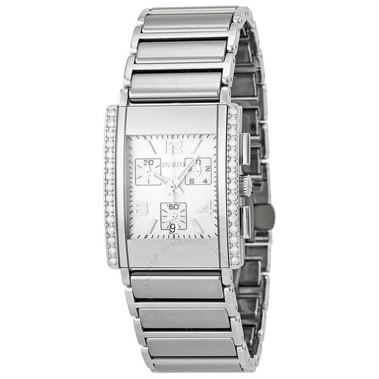 Rado, Integral Jubile Chronograph White Dial Stainless Steel with Ceramic Ladies Watch
