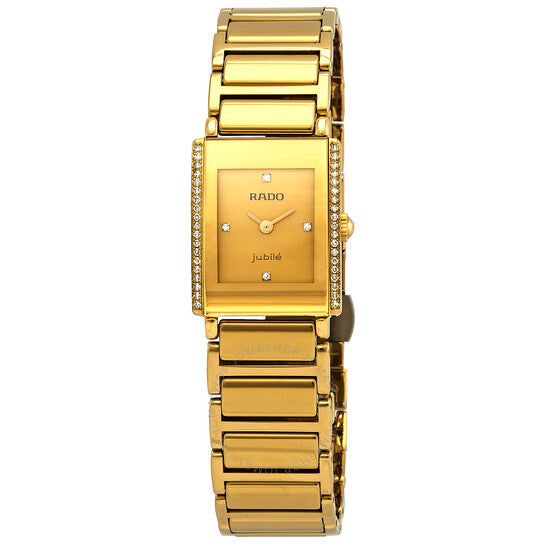 Rado, Integral Jubile Quartz Diamond Gold Dial Ladies Watch