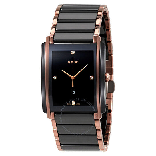 Rado, Integral L Black Dial Ceramic Diamond Men's Watch