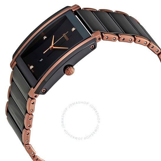 Rado, Integral L Black Dial Ceramic Diamond Men's Watch