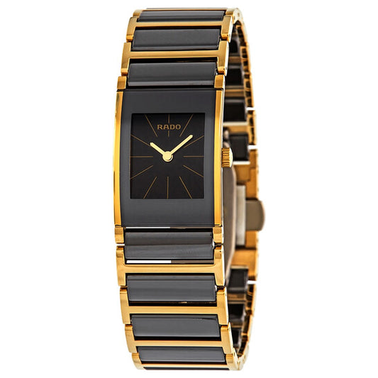 Rado, Integral Black Dial Ceramic Ladies Watch