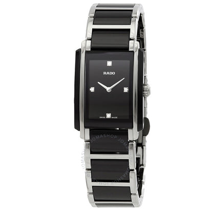 Rado, Integral Quartz Black Dial Black Ceramic Ladies Watch