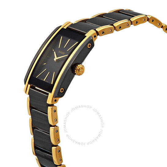 رادو، ساعة نسائية من الكوارتز المتكامل بمينا أسود ودرجتي لون