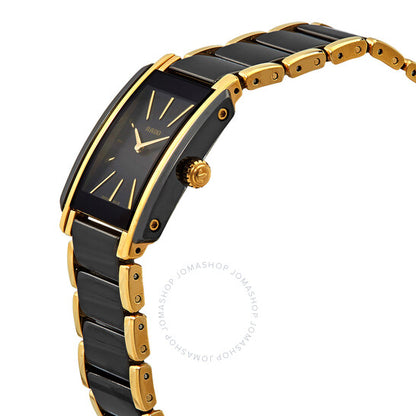 رادو، ساعة نسائية من الكوارتز المتكامل بمينا أسود ودرجتي لون