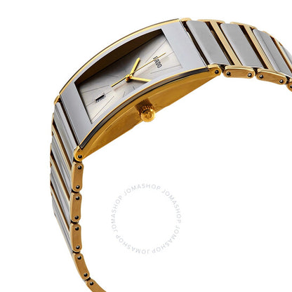 ساعة رادو للرجال، كوارتز إنتغرال، مرصعة بالألماس، بمينا فضي