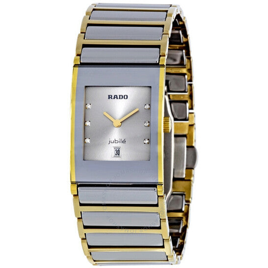 Rado, Integral Silver Dial Two Tone Ceramic Unisex Watch