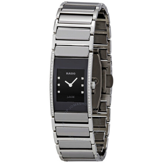 Rado, Integral Small Platinum Tone Diamond Dial Ladies Watch