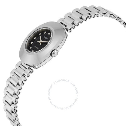 رادو، ساعة نسائية أصلية بمينا أسود من الماس