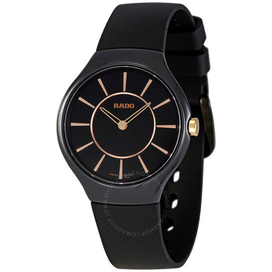 Rado, Thinline Black Ceramic Ladies Watch