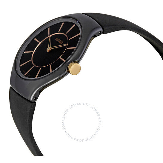 Rado, Thinline Black Ceramic Ladies Watch