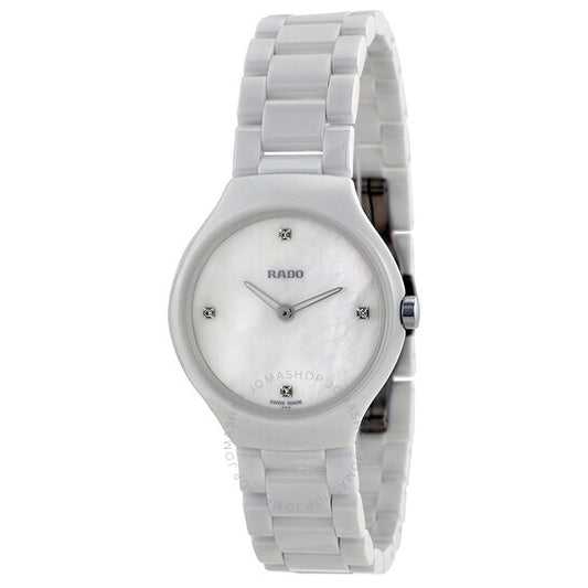 Rado, Thinline Mother of Pearl Dial White Ceramic Watch