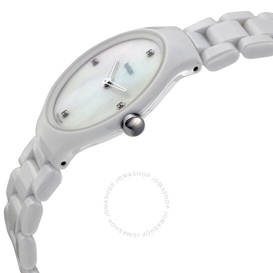 Rado, Thinline Mother of Pearl Dial White Ceramic Watch