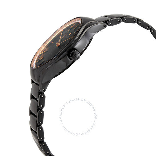 رادو، ساعة رجالية أوتوماتيكية حقيقية مرصعة بالألماس بمينا أسود