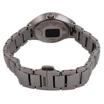 ساعة رادو، أوتوماتيكية حقيقية، مينا رمادية مرصعة بالألماس للسيدات