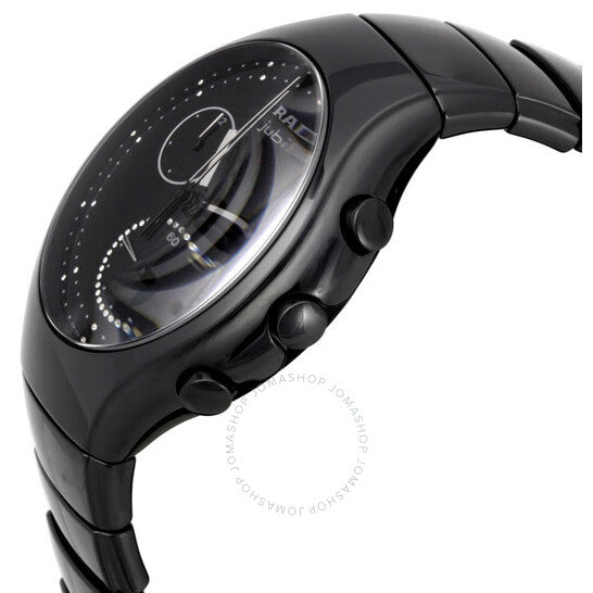 رادو، ساعة كرونوغراف سيراميك سوداء حقيقية للرجال