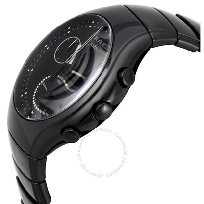 رادو، ساعة كرونوغراف سيراميك سوداء حقيقية للرجال